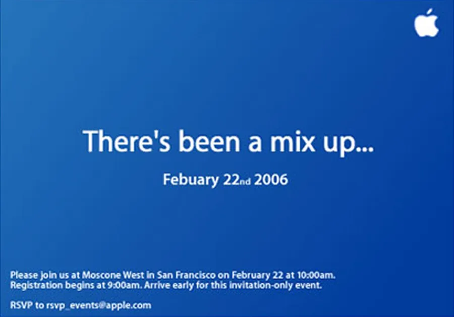 Macworld Keynote invitation: There’s been a mixup...